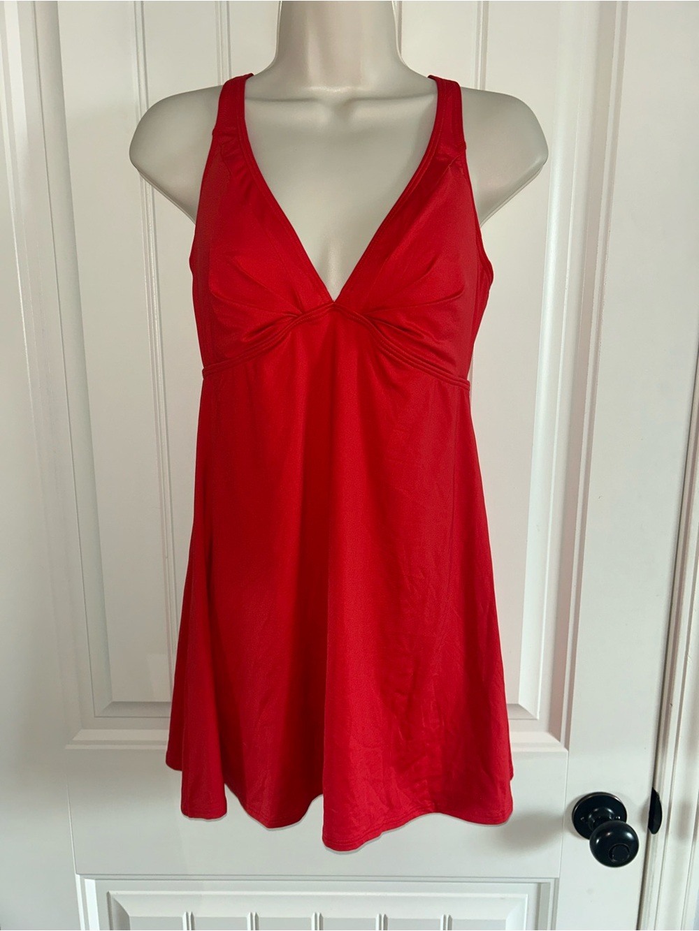 NWT Carmen Marc Valvo Red One-Piece Swimdress Sz 10